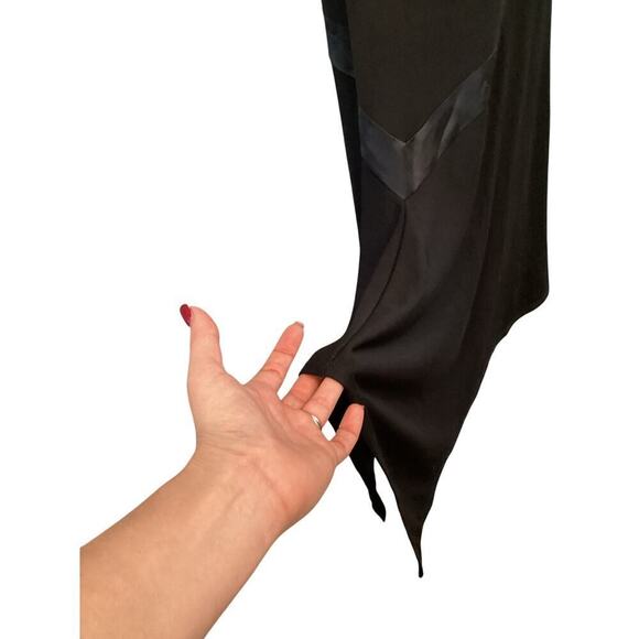 Vtg Womens Slip Dress Size Small Black Hanky Hem Witchy Whimsigoth Y2K HOCO PROM - Picture 7 of 7